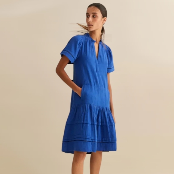 me+em Dresses & Skirts - Me+em Women's Cheesecloth Pleat Detail Swing Dress Size 10